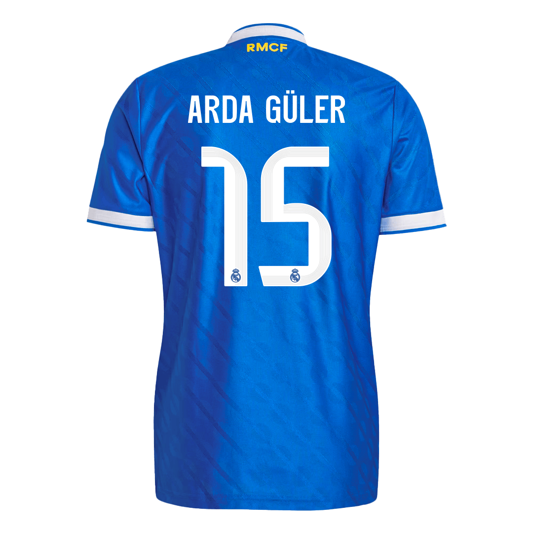 ARDA GÜLER #15 Men's Real Madrid 2025/26 Player Version Third Away Soccer Jersey - Slim Fit