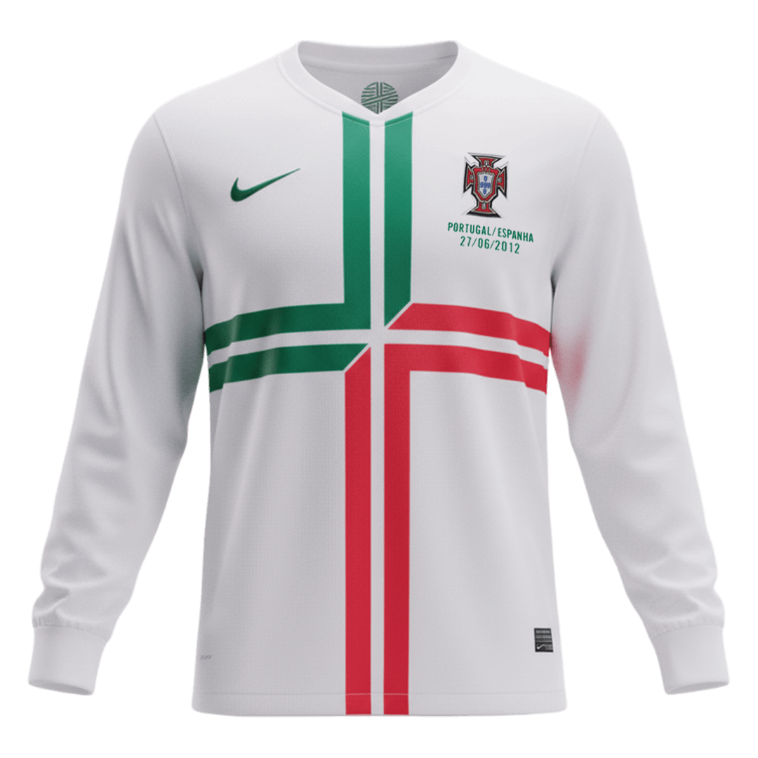 Retro Men's Portugal 2012 Away Long Sleeve Soccer Jersey