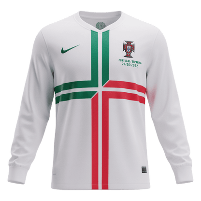 Retro Men's Portugal 2012 Away Long Sleeve Soccer Jersey