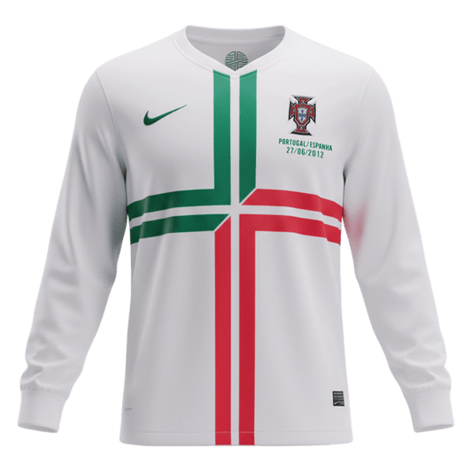 Retro Men's Portugal 2012 Away Long Sleeve Soccer Jersey