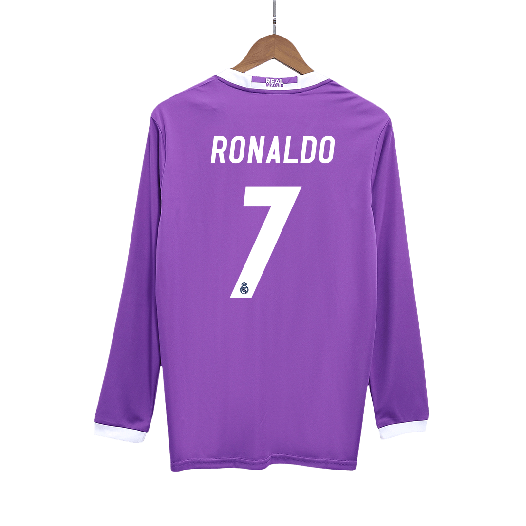 Retro RONALDO #7 Men's Real Madrid 2016/17 Away Long Sleeve Soccer Jersey