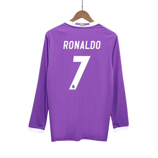 Retro RONALDO #7 Men's Real Madrid 2016/17 Away Long Sleeve Soccer Jersey