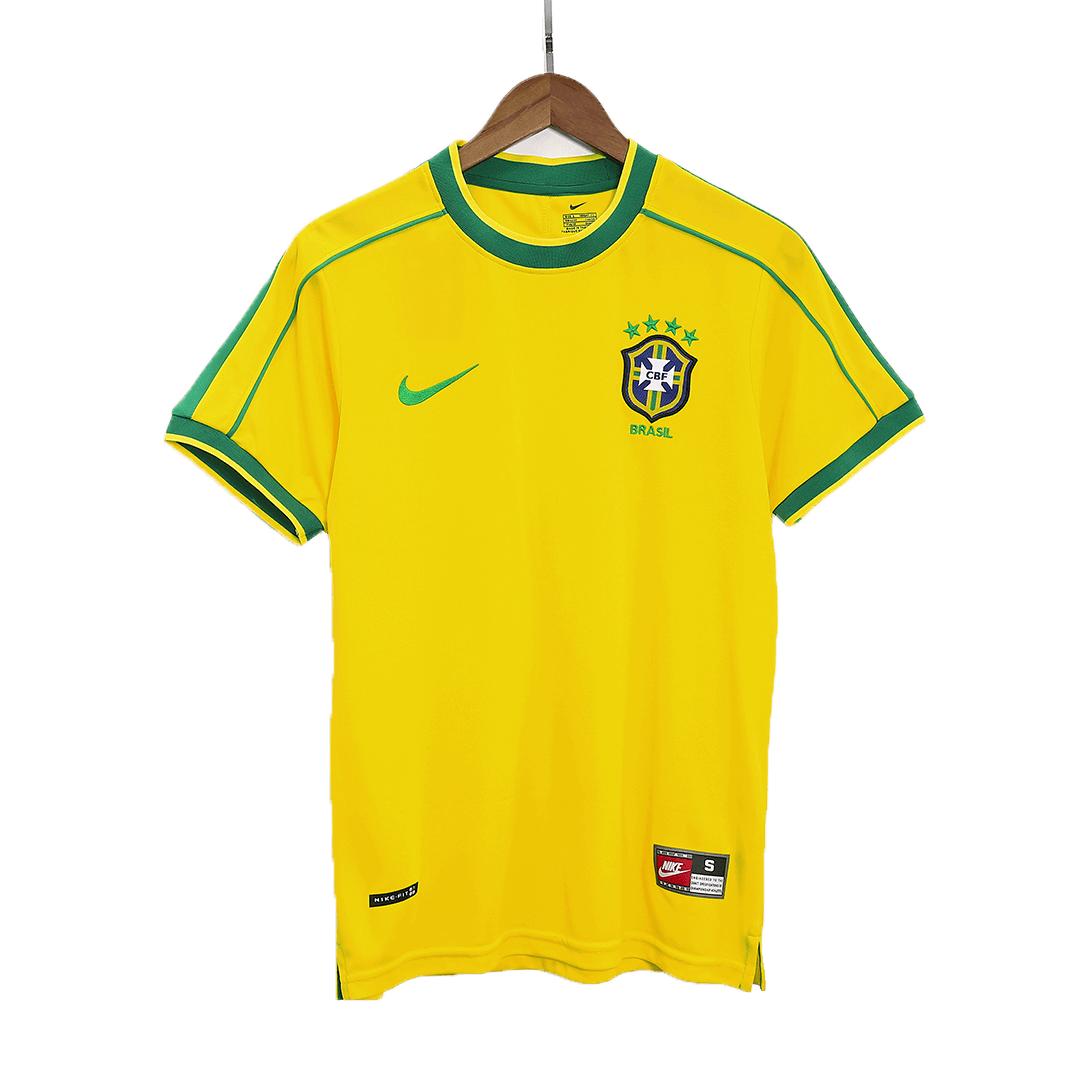 Retro Men's Brazil 1998 Home Soccer Jersey