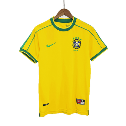 Retro Men's Brazil 1998 Home Soccer Jersey