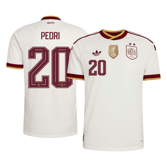PEDRI #20 Men's Spain World Cup 2026 Player Version Champion Edition Away Soccer Jersey