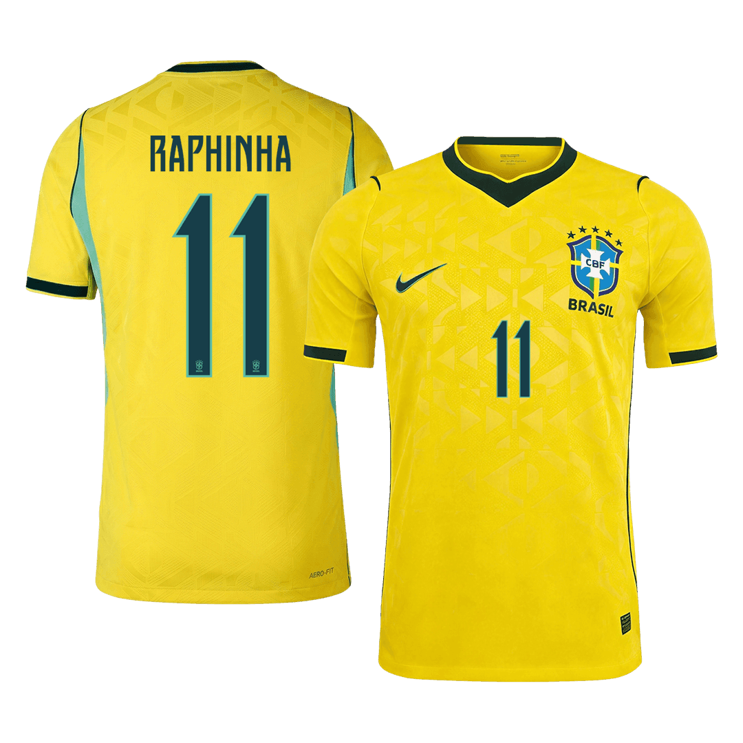 RAPHINHA #11 Men's Brazil World Cup 2026 Player Version Home Soccer Jersey - Slim Fit