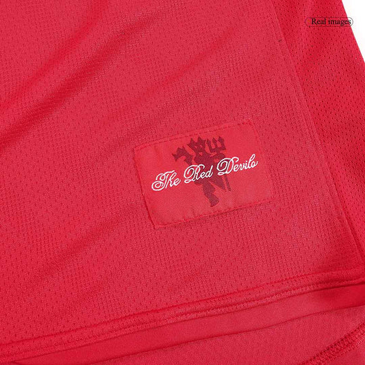 Retro SCHOLES #18 Men's Manchester United 2007/08 Home Long Sleeve Soccer Jersey