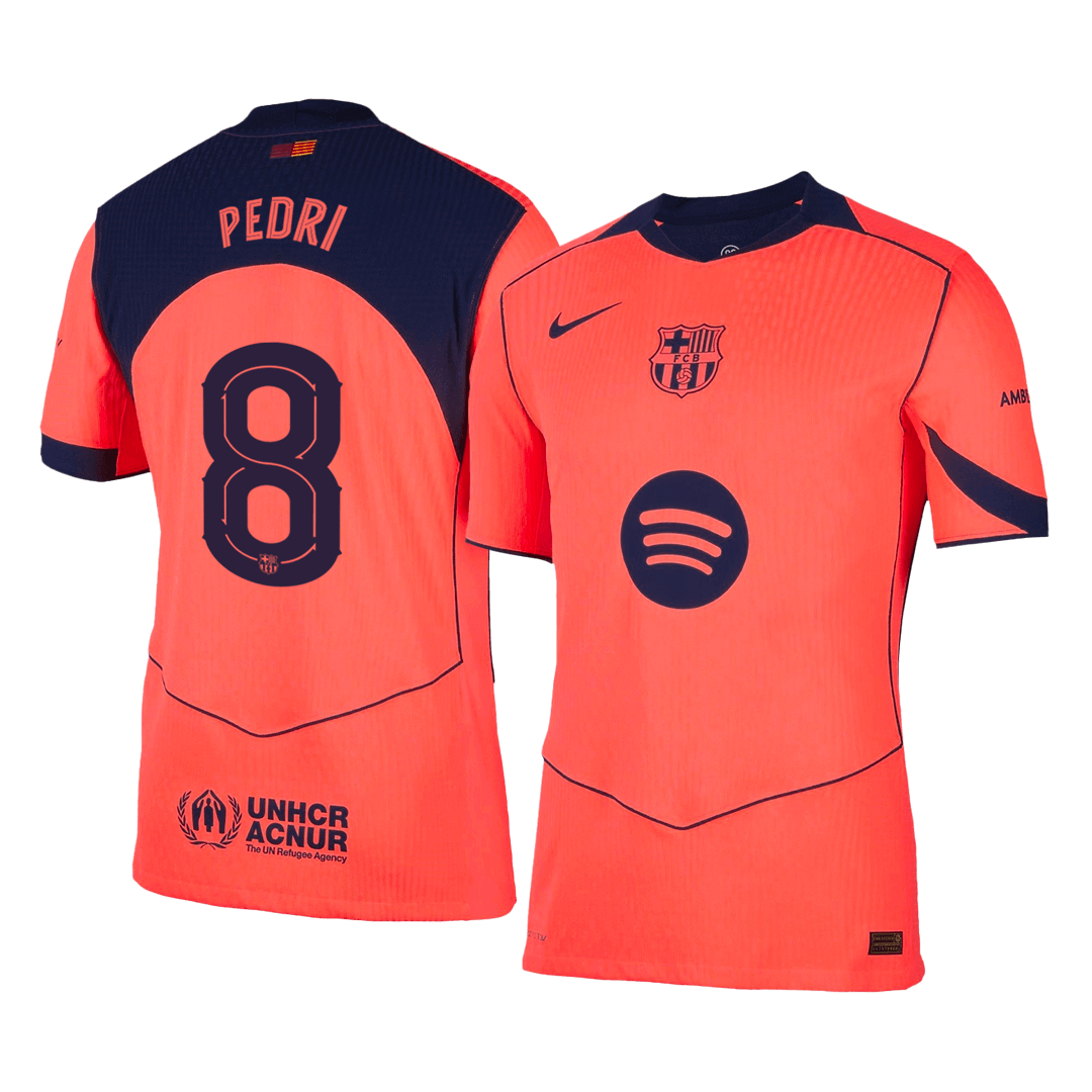 PEDRI #8 Men's Barcelona UCL 2025/26 Player Version Third Away Soccer Jersey - Slim Fit
