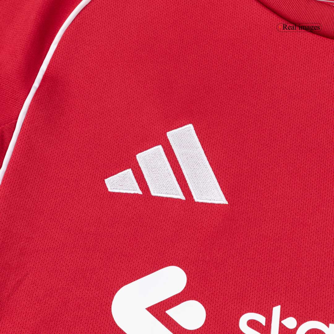 Men's Liverpool 2025/26 Home Long Sleeve Soccer Jersey