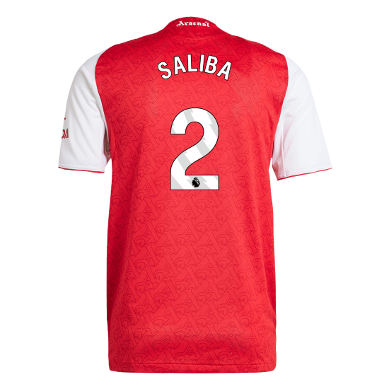 SALIBA #2 Men's Arsenal 2025/26 Player Version Home Soccer Jersey - Slim Fit