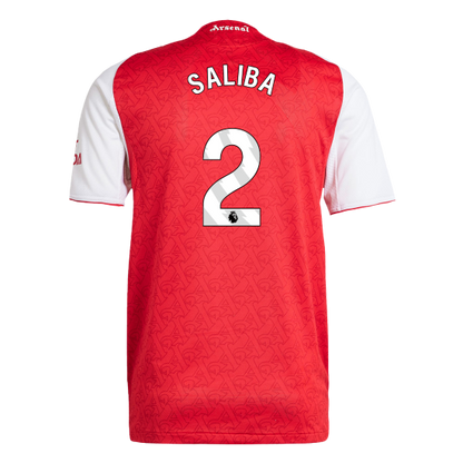 SALIBA #2 Men's Arsenal 2025/26 Player Version Home Soccer Jersey - Slim Fit