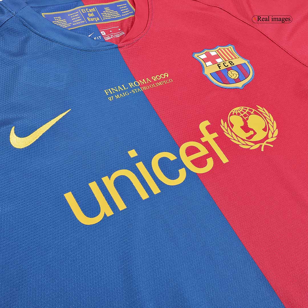 Retro XAVI #6 Men's Barcelona UCL UCL Final 2008/09 Home Long Sleeve Soccer Jersey