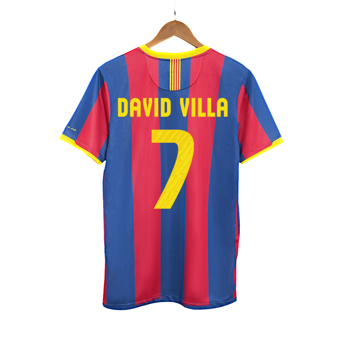 Retro DAVID VILLA #7 Men's Barcelona 2010/11 Home Soccer Jersey