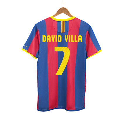 Retro DAVID VILLA #7 Men's Barcelona 2010/11 Home Soccer Jersey