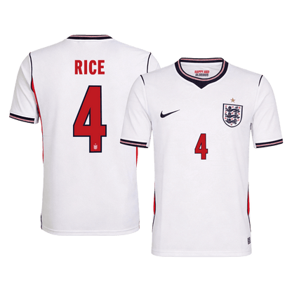 RICE #4 Men's England World Cup 2026 Home Soccer Jersey