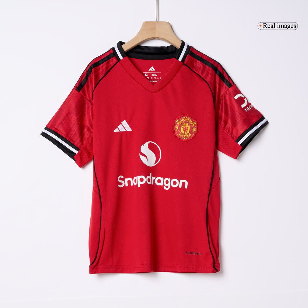 Kid's Manchester United 2025/26 Home Soccer Jersey Kit