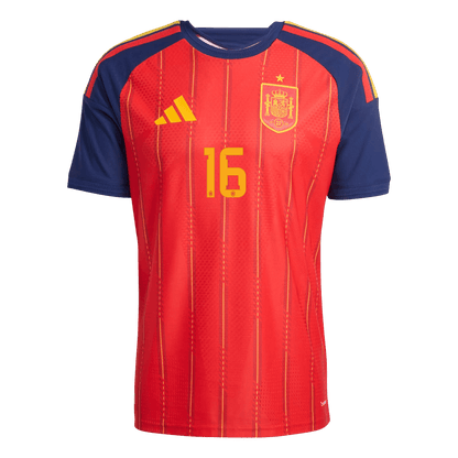 RODRIGO #16 Men's Spain World Cup 2026 Player Version Home Soccer Jersey - Slim Fit