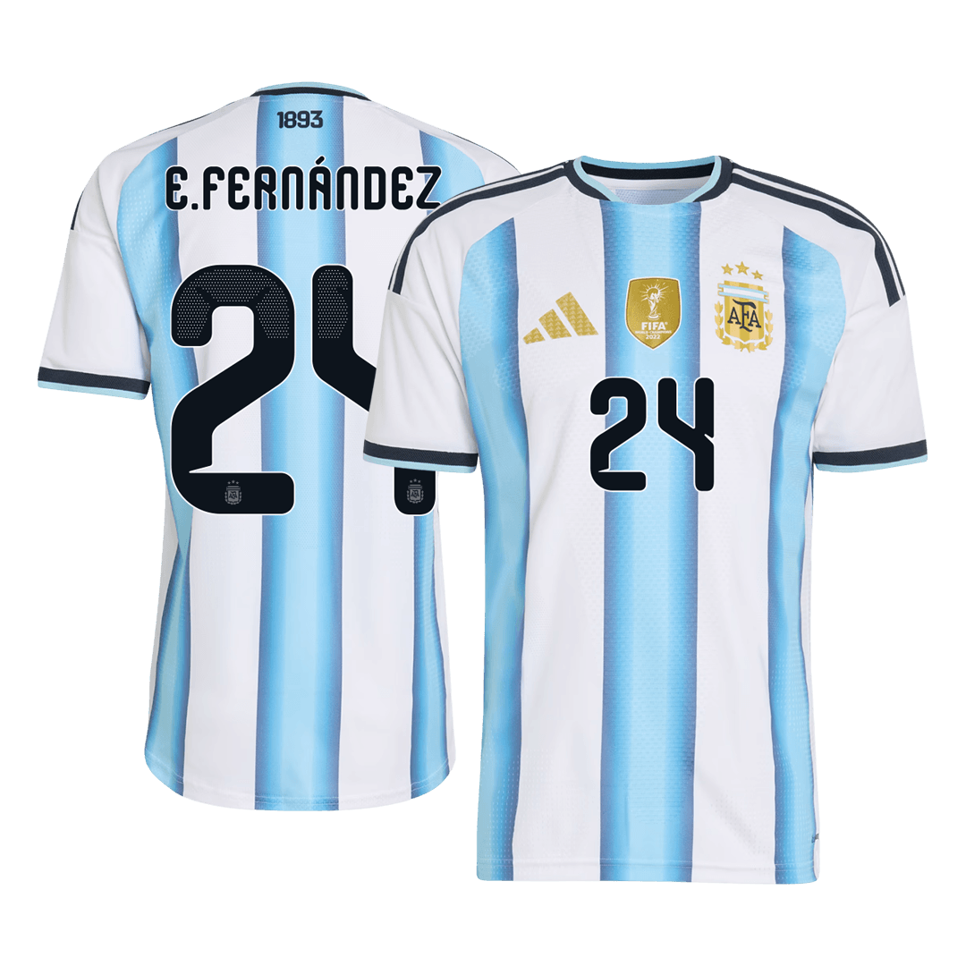 E. FERNÁNDEZ #24 Men's Argentina World Cup 2026 Player Version Home Soccer Jersey - Slim Fit
