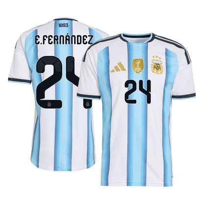 E. FERNÁNDEZ #24 Men's Argentina World Cup 2026 Player Version Home Soccer Jersey - Slim Fit