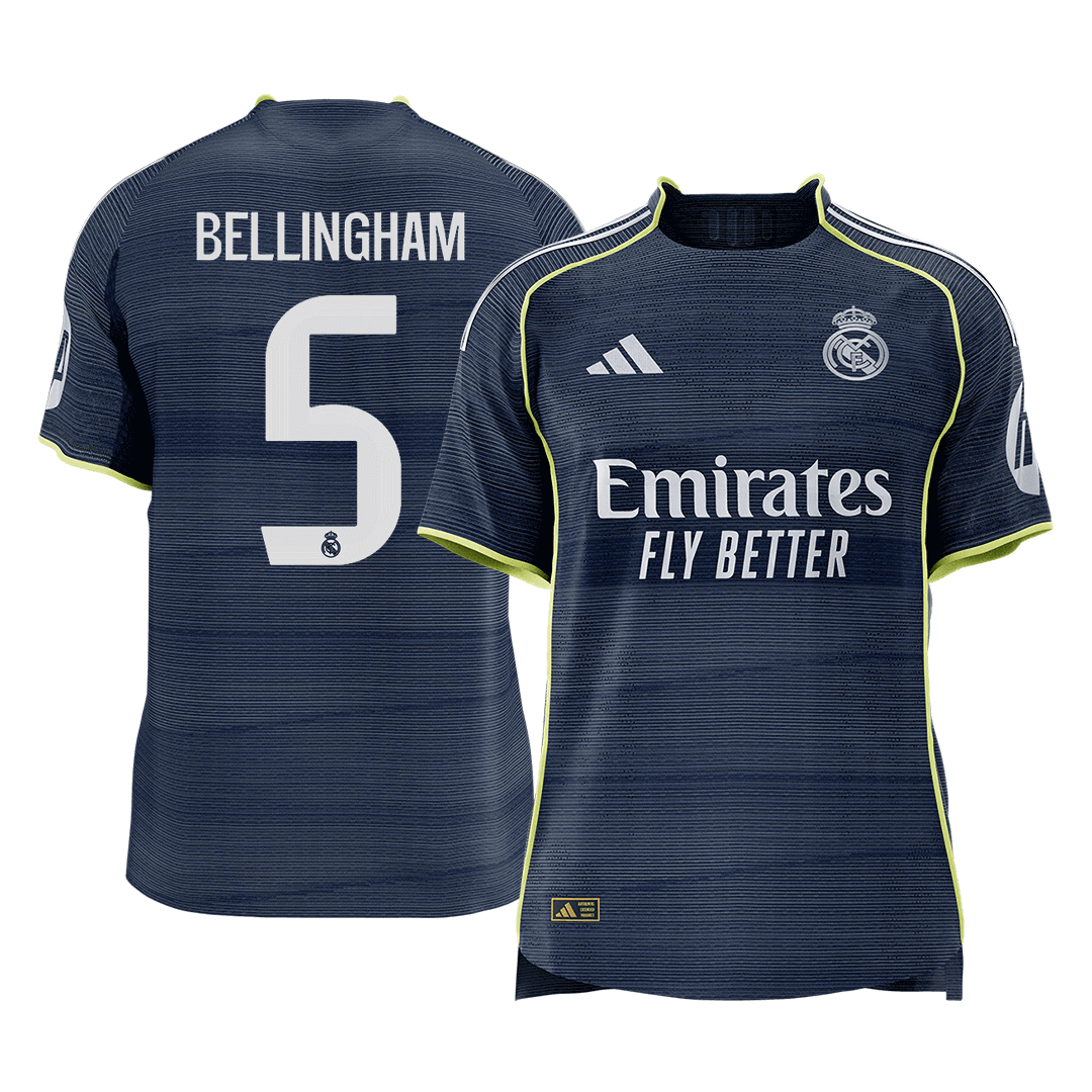 BELLINGHAM #5 Men's Real Madrid 2025/26 Player Version Away Soccer Jersey - Slim Fit [PREMIUM]