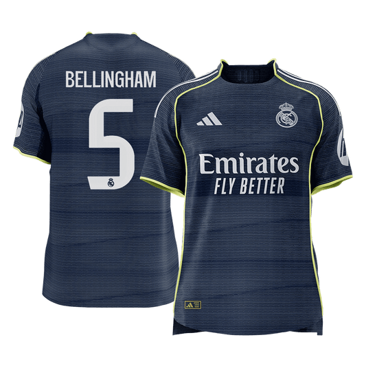 BELLINGHAM #5 Men's Real Madrid 2025/26 Player Version Away Soccer Jersey - Slim Fit [PREMIUM]