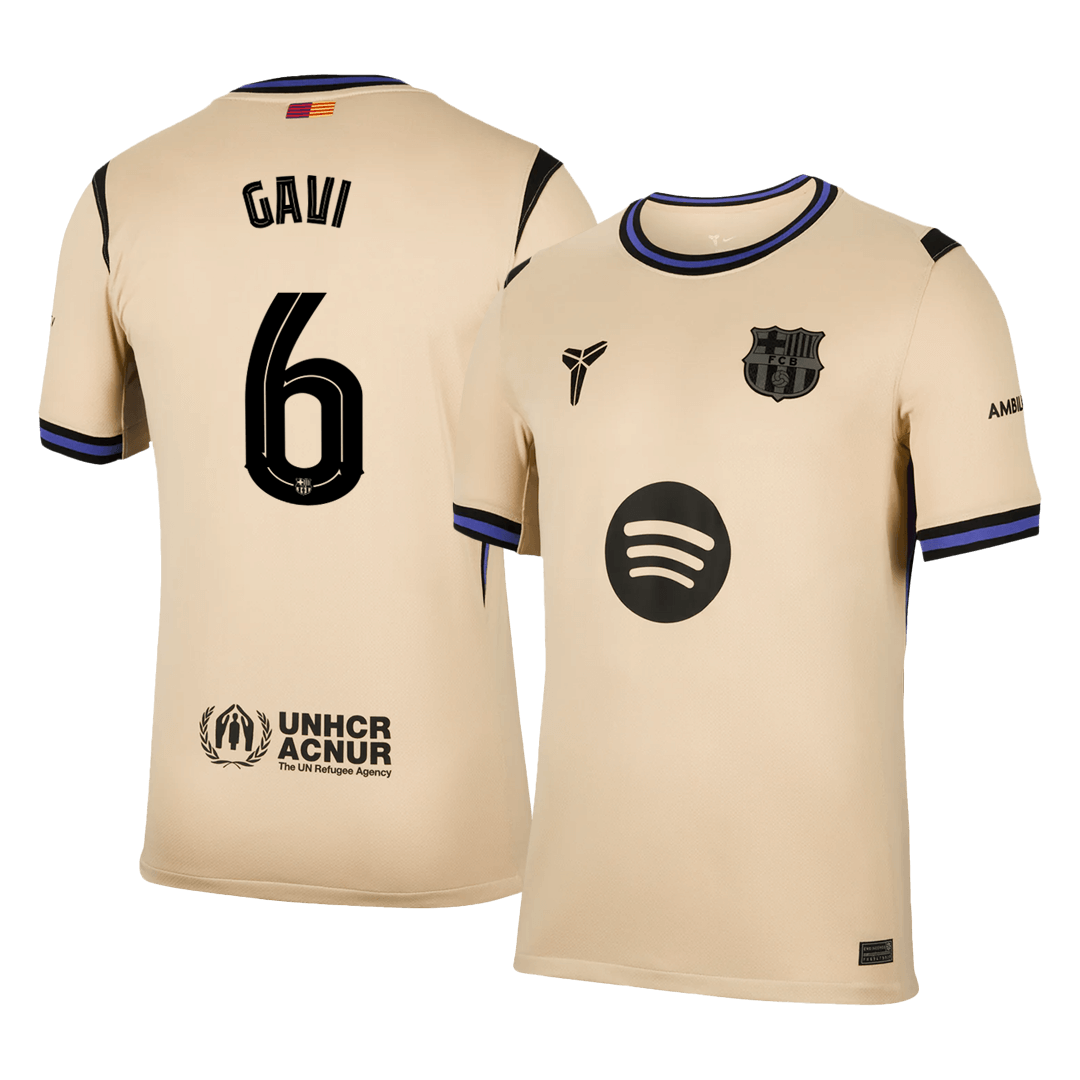 GAVI #6 Men's Barcelona UCL 2025/26 Away Soccer Jersey