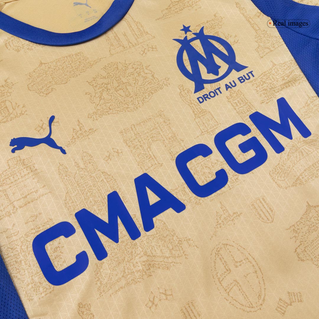 Men's Marseille 2025/26 Player Version Fourth Away Soccer Jersey - Slim Fit