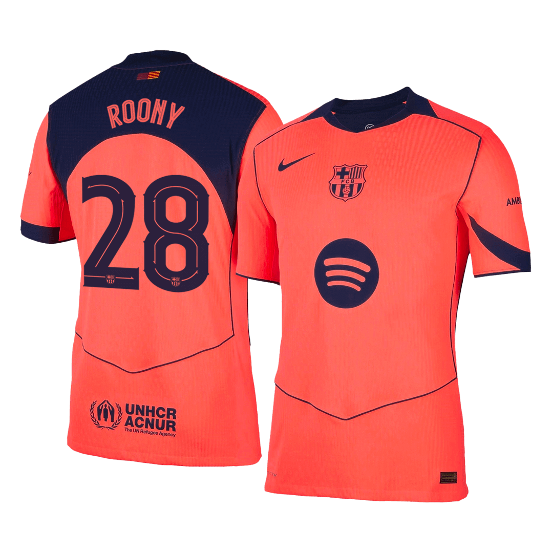ROONY #28 Men's Barcelona 2025/26 Player Version Third Away Soccer Jersey - Slim Fit