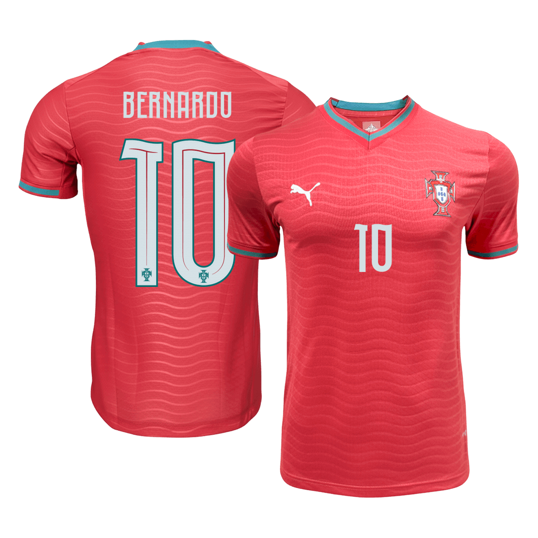 BERNARDO #10 Men's Portugal World Cup 2026 Player Version Home Soccer Jersey - Slim Fit