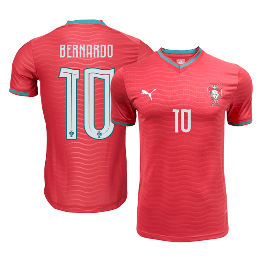 BERNARDO #10 Men's Portugal World Cup 2026 Player Version Home Soccer Jersey - Slim Fit