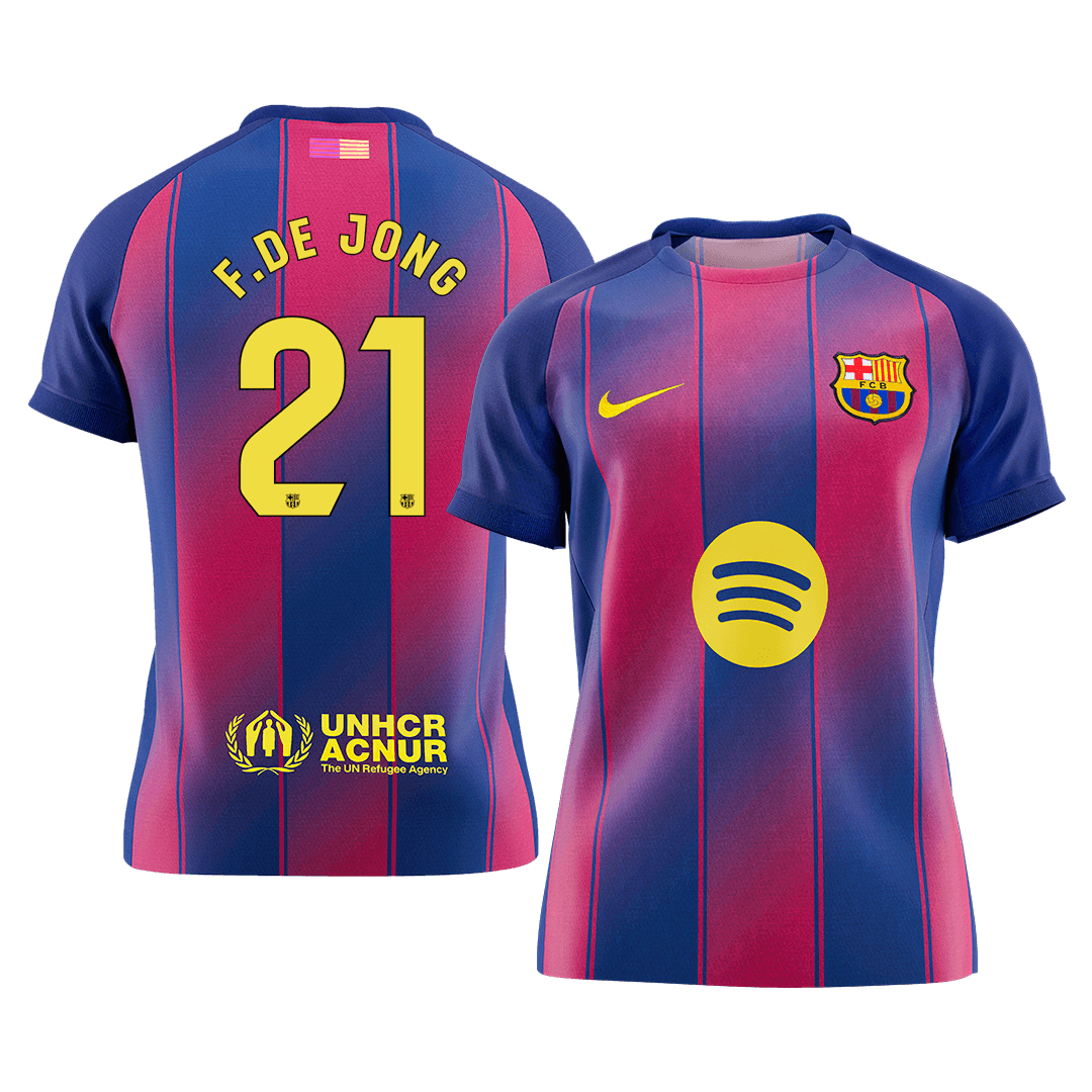 F.DE JONG #21 Men's Barcelona 2025/26 Home Soccer Jersey [PREMIUM]