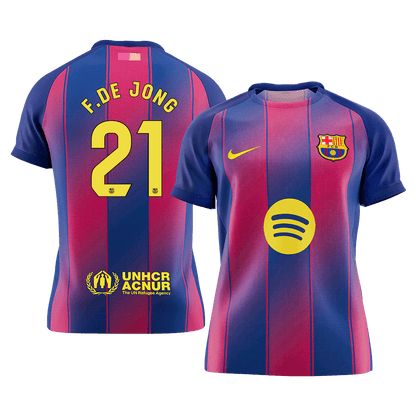 F.DE JONG #21 Men's Barcelona 2025/26 Home Soccer Jersey [PREMIUM]