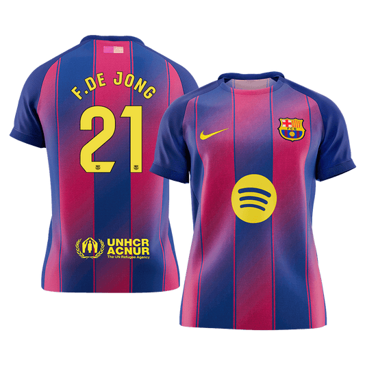 F.DE JONG #21 Men's Barcelona 2025/26 Home Soccer Jersey [PREMIUM]