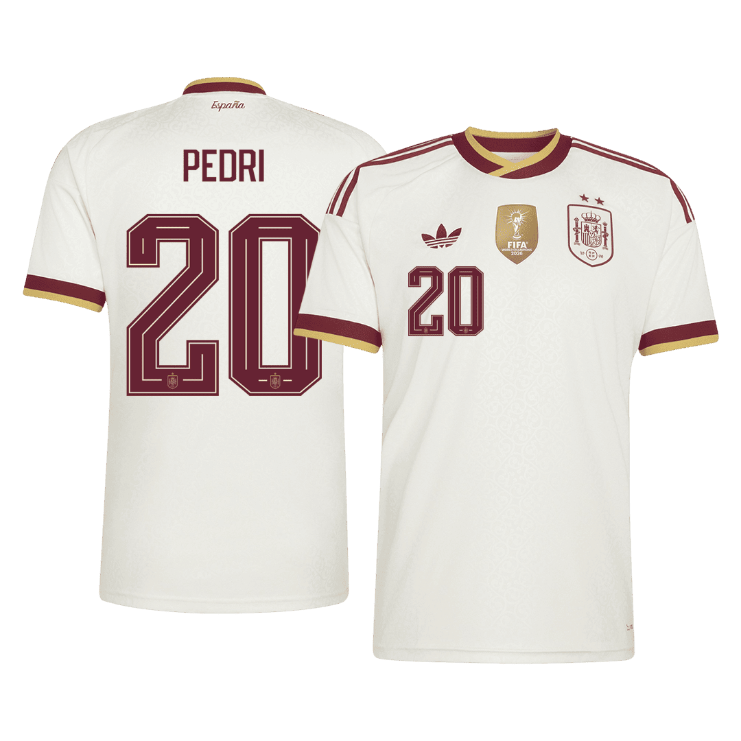 PEDRI #20 Men's Spain World Cup 2026 Champion Edition Away Soccer Jersey