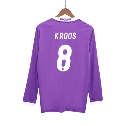 Retro KROOS #8 Men's Real Madrid 2016/17 Away Long Sleeve Soccer Jersey