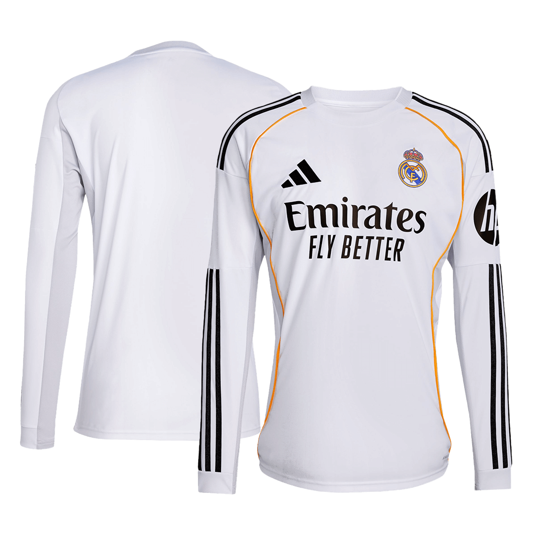 Men's Real Madrid 2025/26 Home Long Sleeve Soccer Jersey