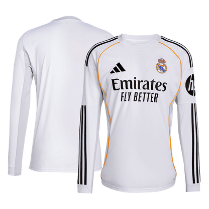 Men's Real Madrid 2025/26 Home Long Sleeve Soccer Jersey