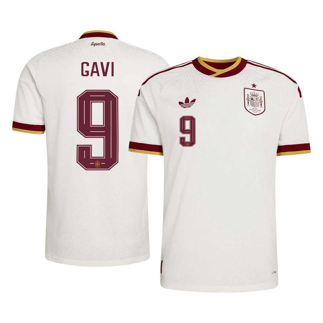 GAVI #9 Men's Spain World Cup 2026 Player Version Away Soccer Jersey - Slim Fit
