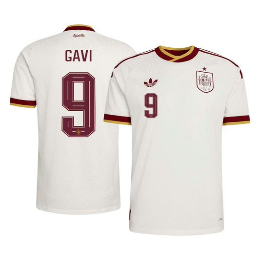 GAVI #9 Men's Spain World Cup 2026 Player Version Away Soccer Jersey - Slim Fit