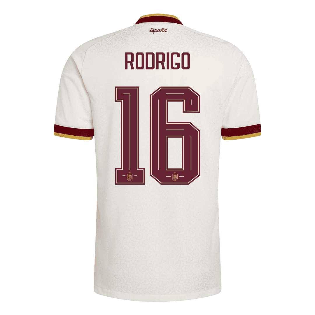 RODRIGO #16 Men's Spain World Cup 2026 Player Version Champion Edition Away Soccer Jersey