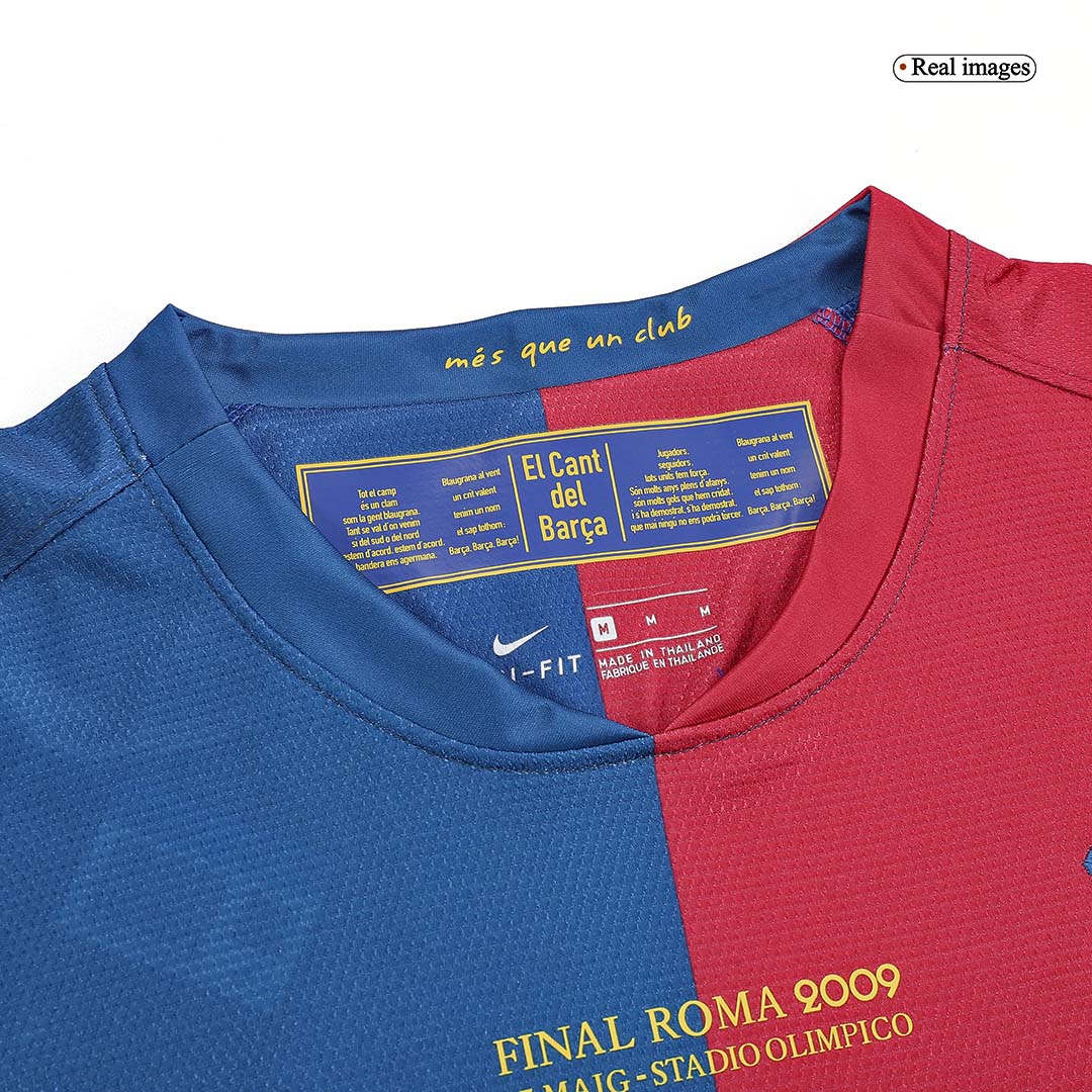 Retro A.INIESTA #8 Men's Barcelona UCL UCL Final 2008/09 Home Long Sleeve Soccer Jersey