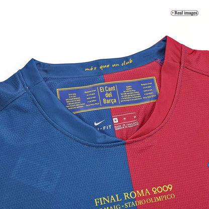 Retro A.INIESTA #8 Men's Barcelona UCL UCL Final 2008/09 Home Long Sleeve Soccer Jersey