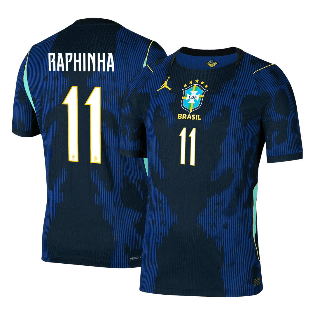 RAPHINHA #11 Men's Brazil World Cup 2026 Player Version Away Soccer Jersey - Slim Fit