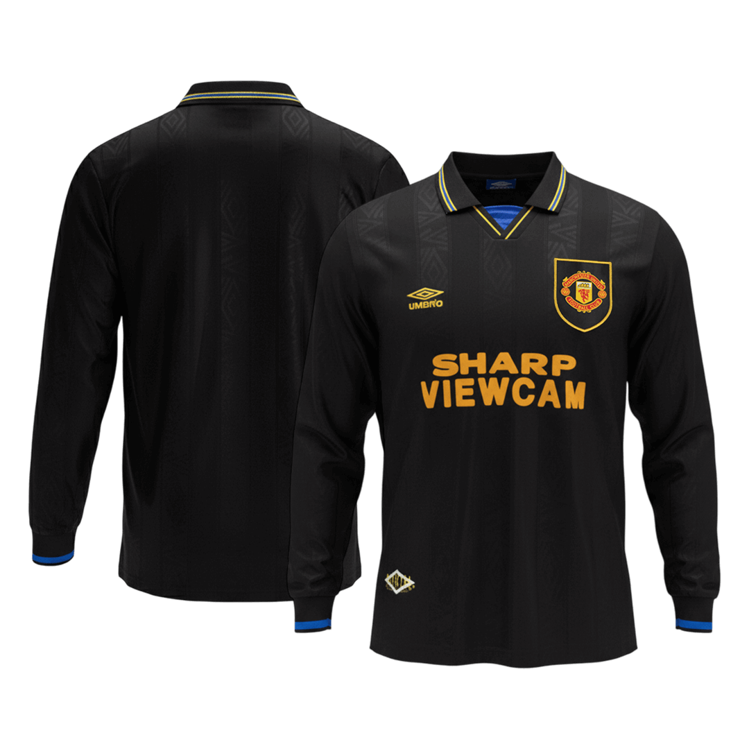 Retro Men's Manchester United 1993/94 Away Long Sleeve Soccer Jersey