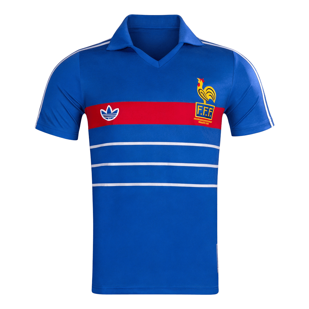 Retro Men's France 1984 Home Soccer Jersey