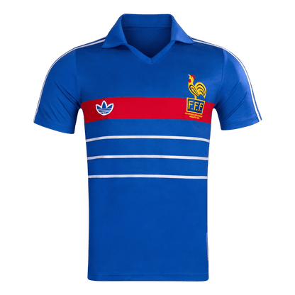 Retro Men's France 1984 Home Soccer Jersey