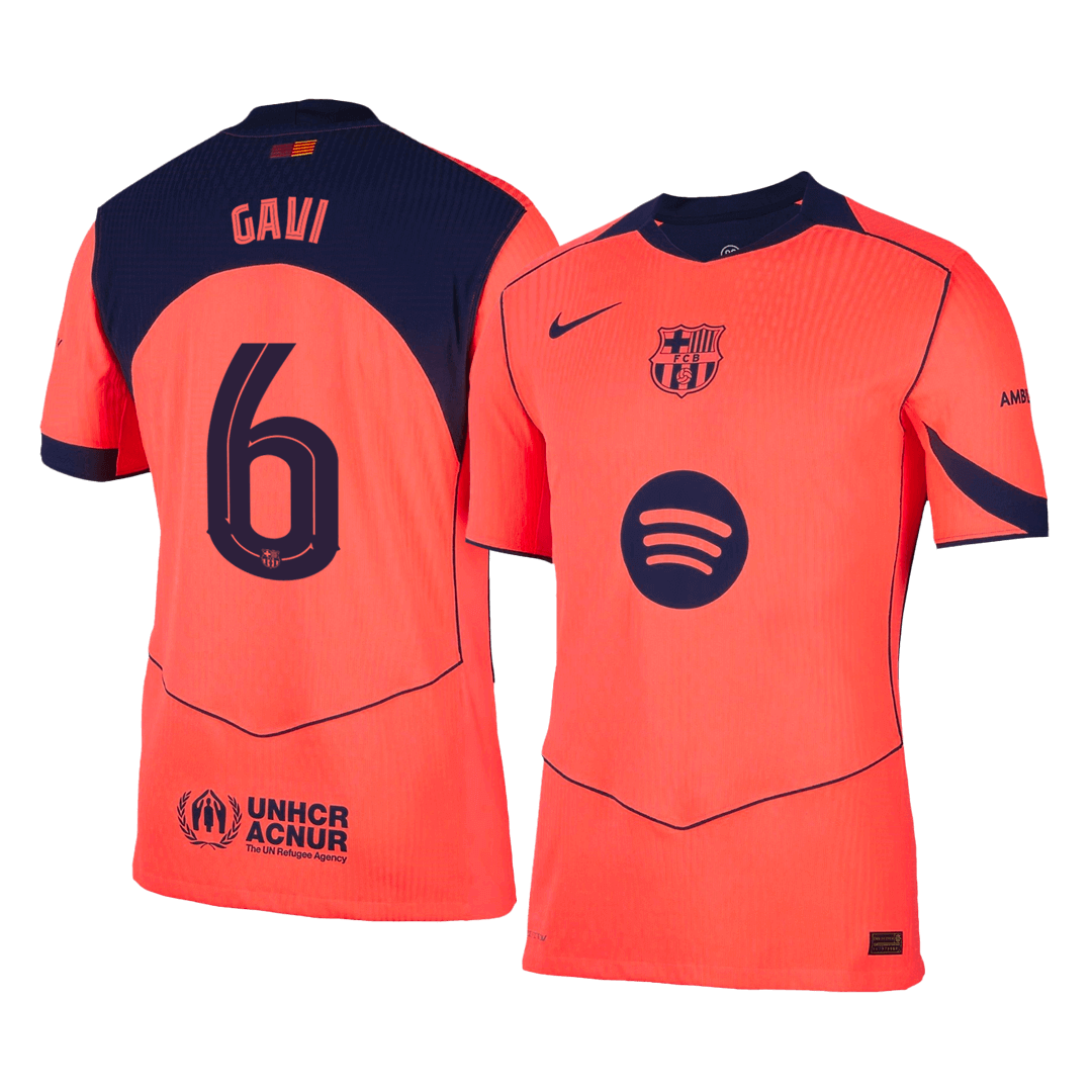 GAVI #6 Men's Barcelona UCL 2025/26 Player Version Third Away Soccer Jersey - Slim Fit