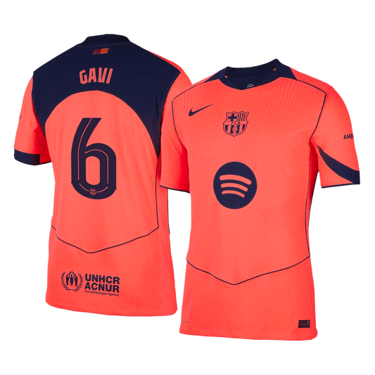 GAVI #6 Men's Barcelona UCL 2025/26 Player Version Third Away Soccer Jersey - Slim Fit