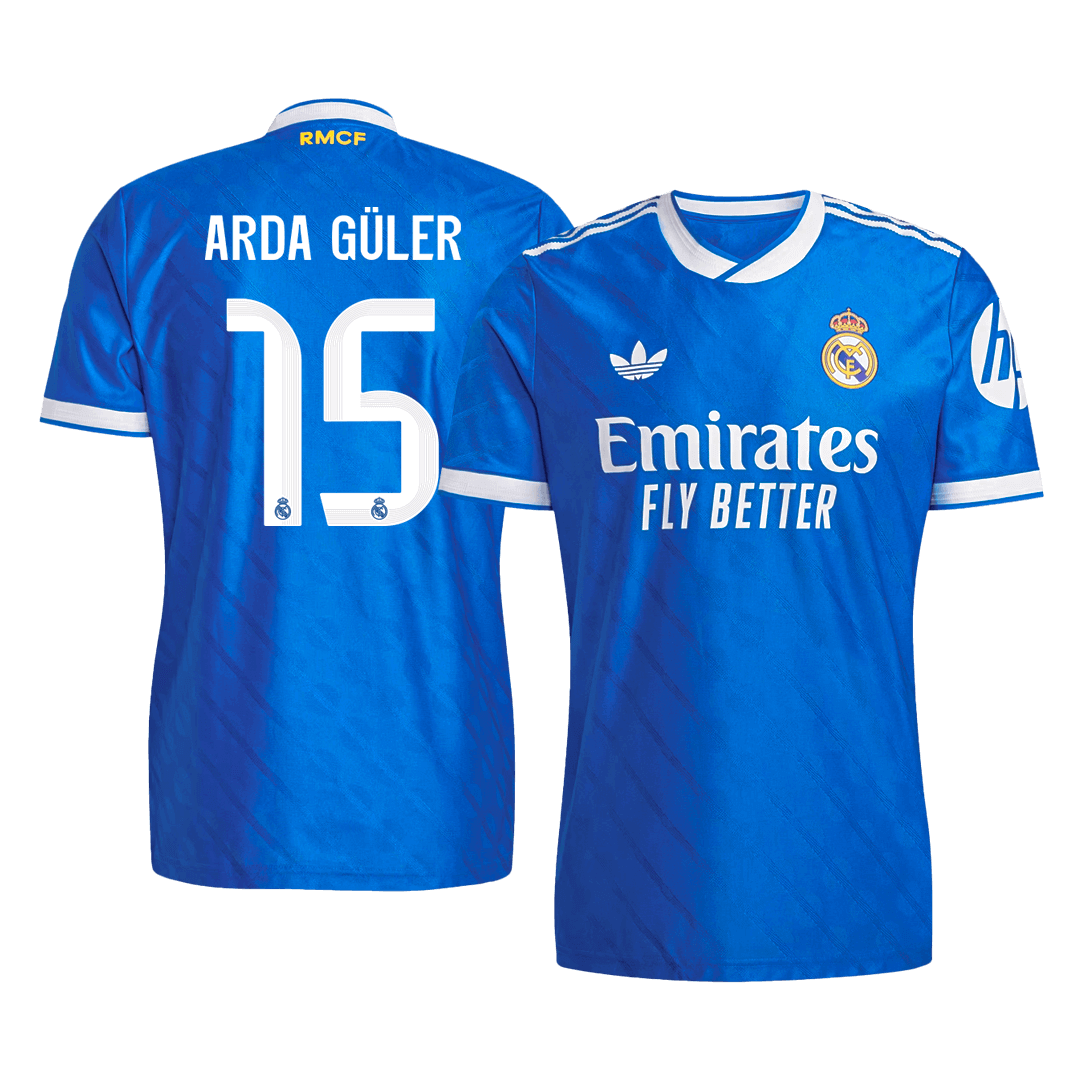 ARDA GÜLER #15 Men's Real Madrid 2025/26 Player Version Third Away Soccer Jersey - Slim Fit