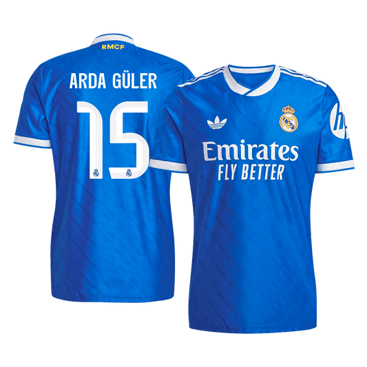 ARDA GÜLER #15 Men's Real Madrid 2025/26 Player Version Third Away Soccer Jersey - Slim Fit